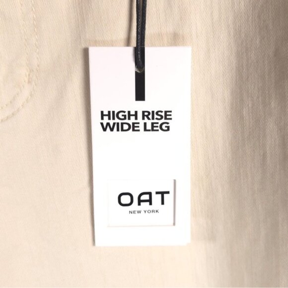 NWT OAT NEW YORK HIGH‎ RISE WIDE LEG Jeans Raw Hem Size 4/27 - Picture 13 of 16